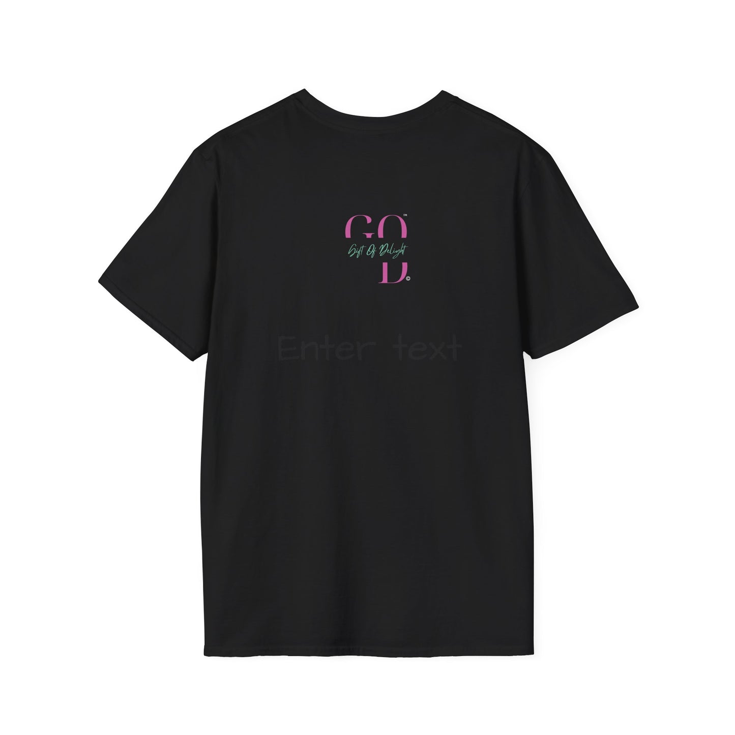 Gift Of Delight Black Signature Tag Unisex Softstyle T-Shirt